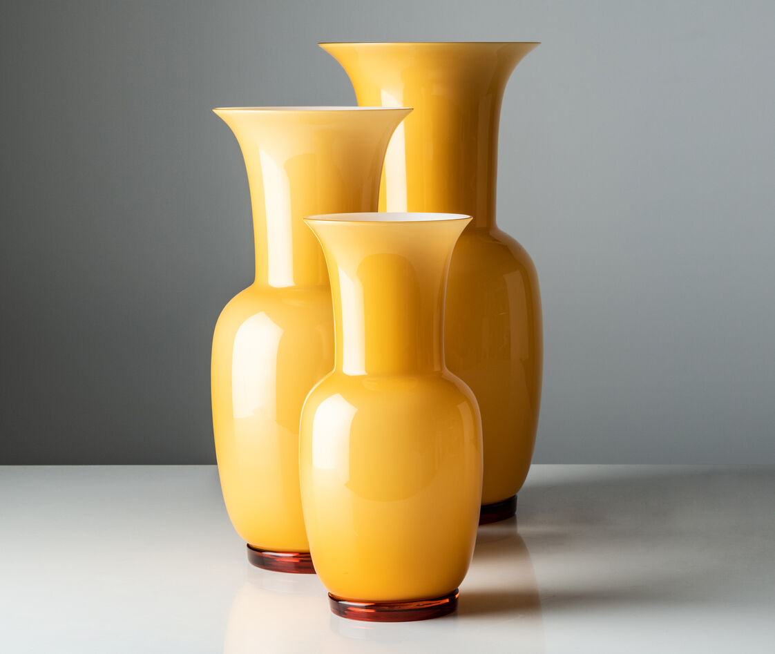 Shop Venini Vases Amber In Amber, White