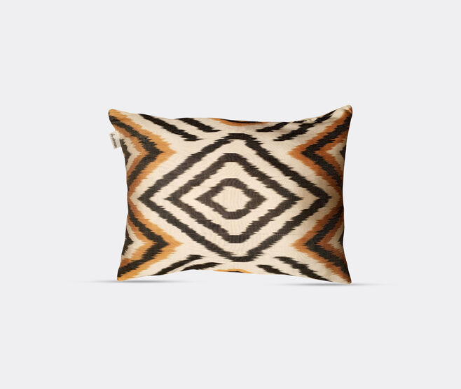 Les-Ottomans Silk Ikat cushion, brown, white and gold MULTICOLOUR OTTO25SIL268MUL