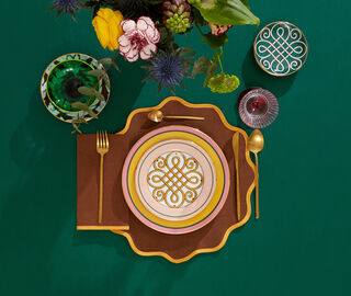 La DoubleJ 'Rainbow Chocolate Cloud' tablemat, set of two BROWN LADJ23CLO956BRW