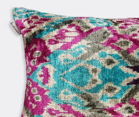 Les-Ottomans Velvet cushion, pink and turquoise MULTICOLOUR OTTO22VEL669MUL
