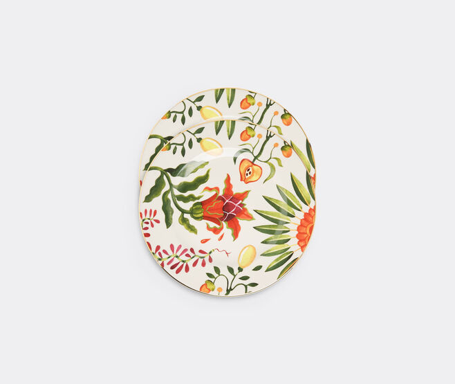 La DoubleJ 'Eden' dinner plate, set of two MULTICOLOUR LADJ24DIN670MUL