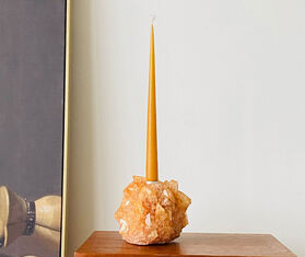 Mineral Series 'Crystal' candlestick holder, aureate yellow ORANGE MISE26CAN523ORA