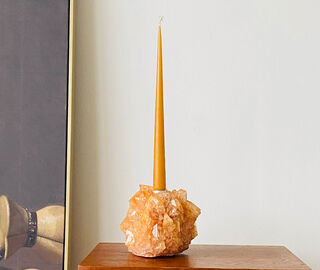 Mineral Series 'Crystal' candlestick holder, aureate yellow ORANGE MISE26CAN523ORA