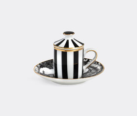 Simone Guidarelli Home 'Sunset Safari' lidded espresso cup and saucer, black and white MULTICOLOUR SIMO26SOU969MUL