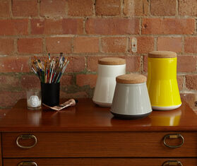 Established &amp; Sons 'Store' jar, M, gloss grey GREY ESTS19STO132GRY