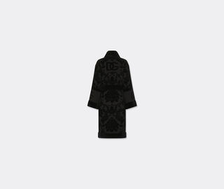 Dolce&amp;Gabbana Casa Jacquard bathrobe with D&amp;G logo, black BLACK DGCA25BLA445BLK