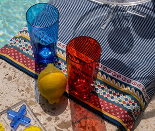VESTA 'Tall' tumbler glass, set of six, multicolor MULTICOLOUR VEST25SET465MUL