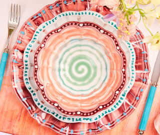 Aquazzura Casa 'Alegria' soup plate, set of two, coral MULTICOLOUR AQUA24ALE066RED