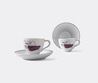 Cassina 'Service Prunier' coffee cup and saucer, set of two WHITE CASS21SER305WHI