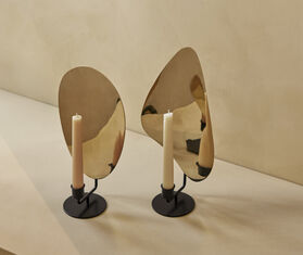 Audo Copenhagen 'Flambeau' candleholder, black and polished brass, medium BLACK MENU22FLA700BLK