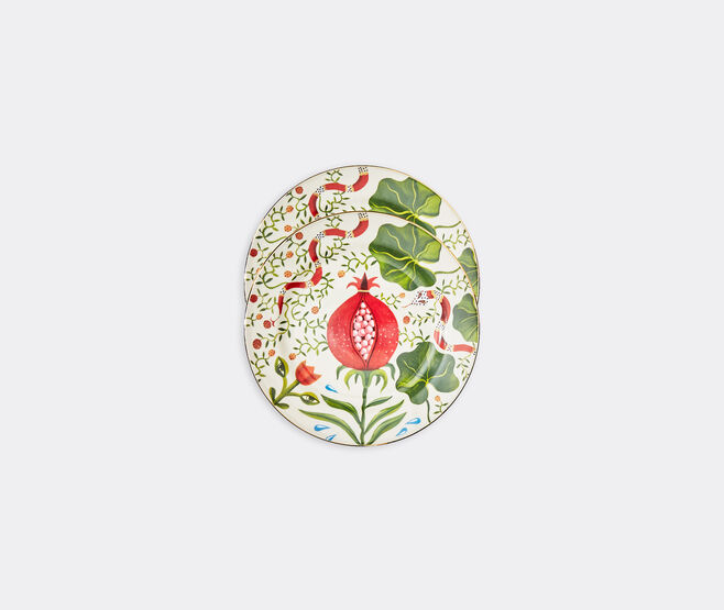 La DoubleJ 'Pomegranate' dessert plate, set of two MULTICOLOUR LADJ22DES991MUL