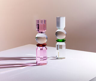 Reflections Copenhagen 'Memphis' tealight holder, clear, rose and red MULTICOLOUR REFL25MEM596MUL