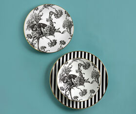 Simone Guidarelli Home 'Tangerine Garden' dinner plate, black and white MULTICOLOUR SIMO26SOU631MUL