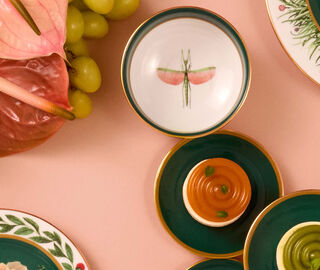 La DoubleJ 'Libellula', serving bowl, green MULTICOLOUR LADJ25SNA748MUL