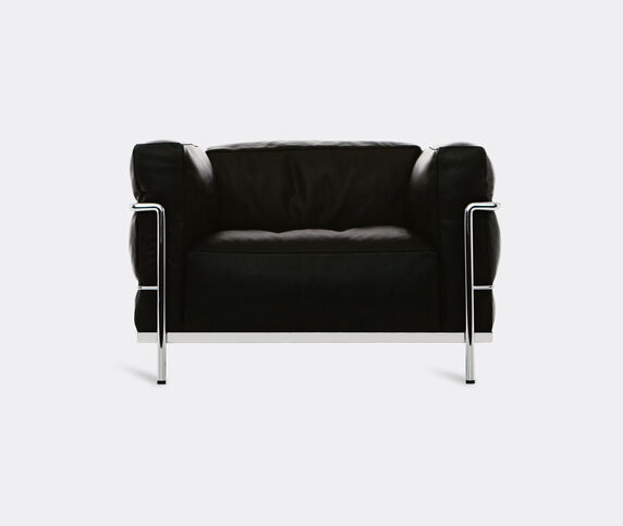 Cassina '3 Fauteuil Grand Confort' grand modèle padded armchair, dark grey leather  CASS21PAD527BLK