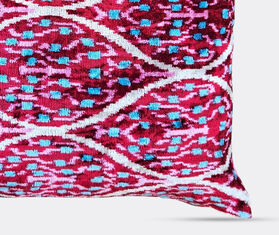 Les-Ottomans Silk velvet cushion, light blue and cherry MULTICOLOUR OTTO26SIL413MUL