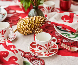 THEMIS Z 'Kallos' espresso cup and saucer, red RED THEM24KAL712RED