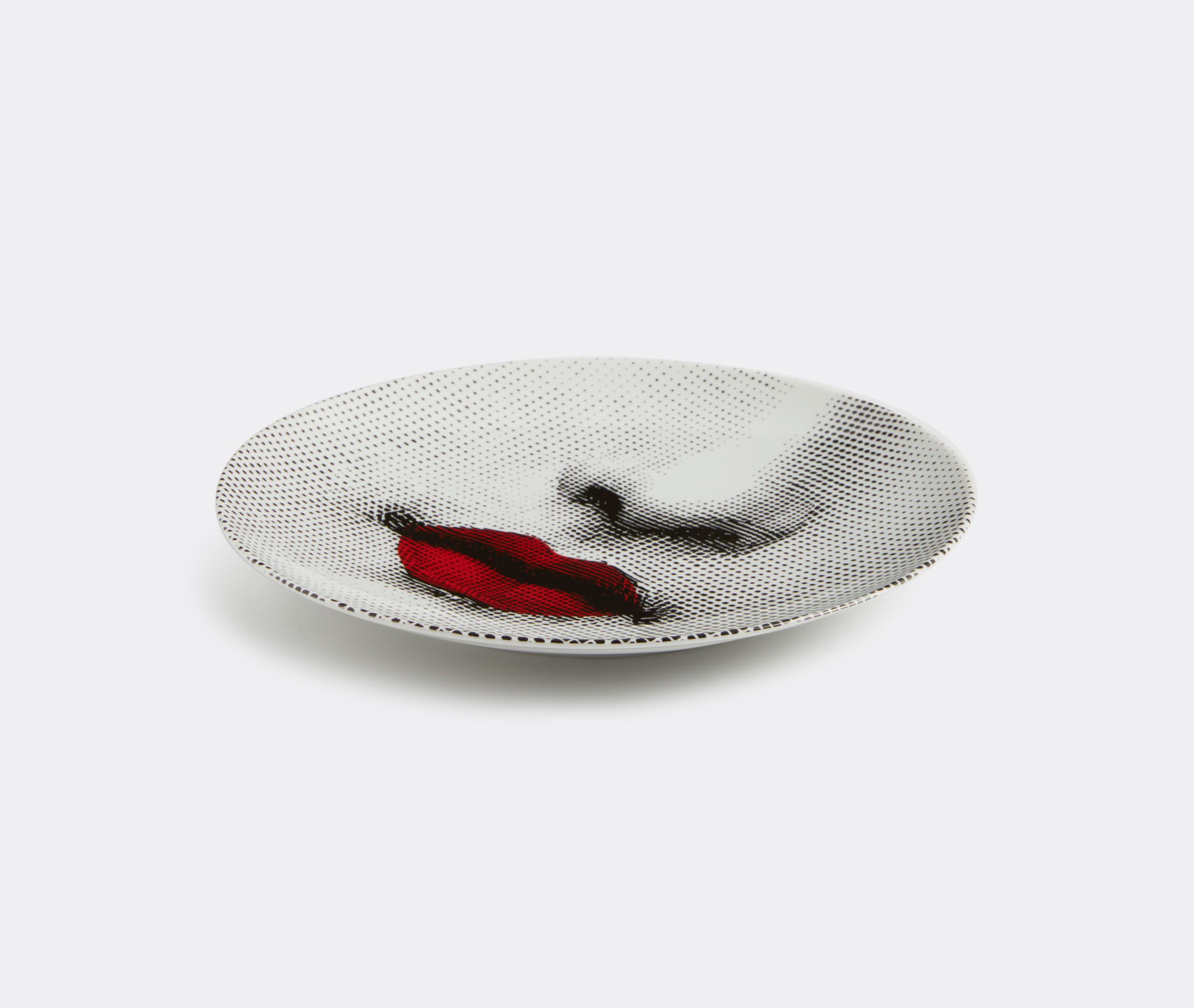 Tema e Variazioni n.397' wall plate, red, black and white by