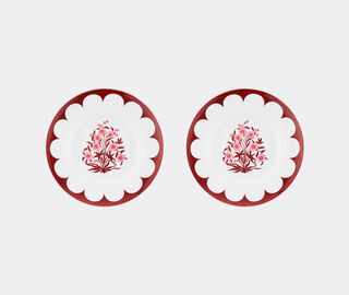 Aquazzura Casa 'Jaipur' soup plate, set of two, bordeaux and pink MULTICOLOUR AQUA23JAI048MUL