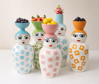 Seletti 'Canopie, Luna', jar, white and pink MULTICOLOUR SELE26DOL662MUL