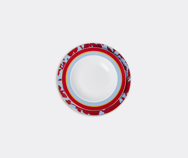 La DoubleJ 'Roman Holiday Vino' soup and dinner plate set MULTICOLOUR LADJ22SOU598MUL