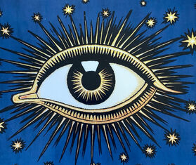 Les-Ottomans &#39;Eye&#39; dinner plate, blue MULTICOLOUR OTTO24BLU822MUL