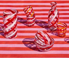 Lisa Corti 'Pervinch' glass, red and pink MULTICOLOUR LICO26GLA575PIN