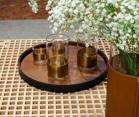 Poltrona Frau &#39;Zhuang&#39; round tray LIGHT BROWN POFR20ZHU621BRW