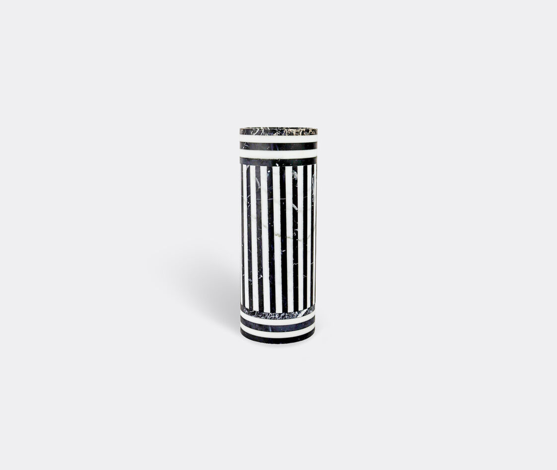 Editions Milano Bloom 2 Marble Stripe Vase In Black And White