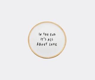 Bitossi Home 'In The End It's All About Love' side plate, white, black and gold MULTICOLOUR BIHO26PLA171MUL