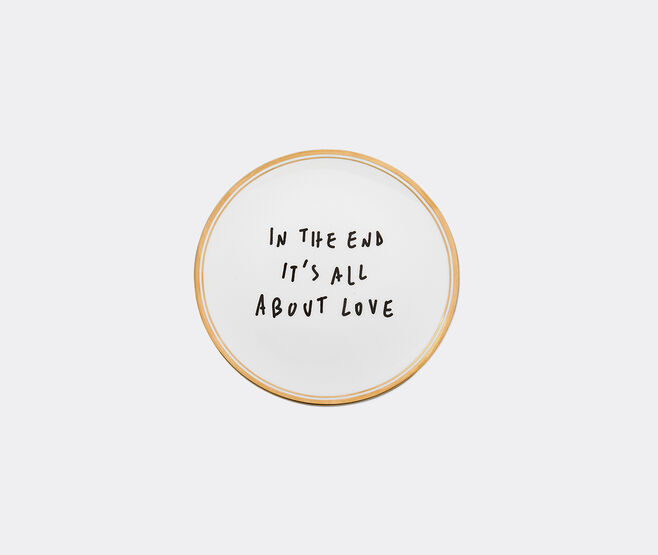 Bitossi Home 'In The End It's All About Love' side plate, white, black and gold MULTICOLOUR BIHO26PLA171MUL