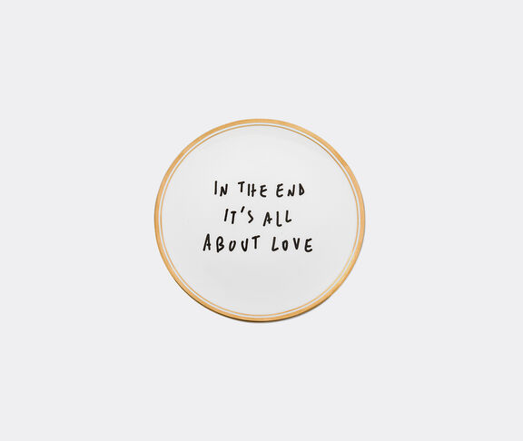 Bitossi Home 'In The End It's All About Love' side plate, white, black and gold undefined ${masterID}
