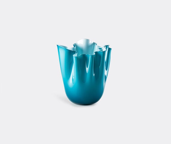 Venini 'Fazzoletto Opalino' vase, L, horizon blue, white VENI20FAZ983BLU