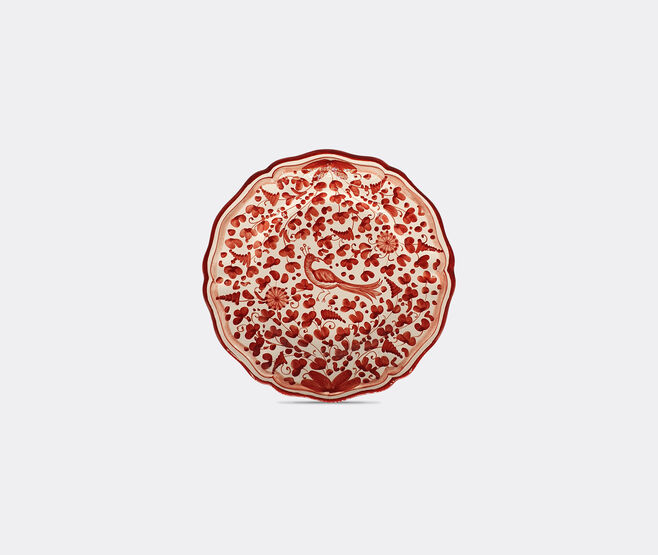 Les-Ottomans 'Peacock' plate RED OTTO21PEA757RED