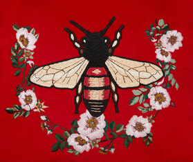 Gucci 'Bee' velvet cushion RED GUCC18CUS076RED