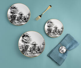 Simone Guidarelli Home 'Imperial Garden' coaster, set of two, black and white MULTICOLOUR SIMO26SOU907MUL