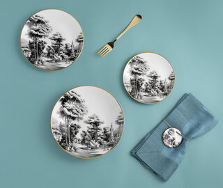 Simone Guidarelli Home 'Imperial Garden' coaster, set of two, black and white MULTICOLOUR SIMO26SOU907MUL