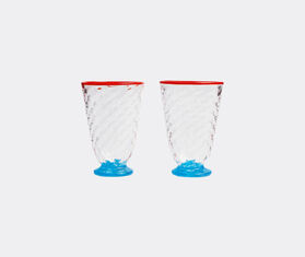 La DoubleJ 'Quilted' glass, set of two, blue MULTICOLOUR LADJ24QUI267MUL