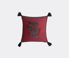 Les-Ottomans &#39;Dragon&#39; embroidered cushion, red MULTICOLOUR OTTO24DRA761MUL