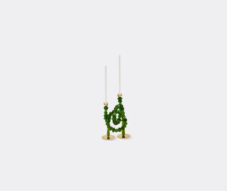 POLSPOTTEN 'Beads' candle holder, dark green GREEN POLS25CAN539GRN