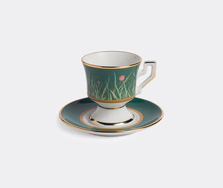 La DoubleJ Espresso cup and saucer, set of two MULTICOLOUR LADJ19ESP886GRN