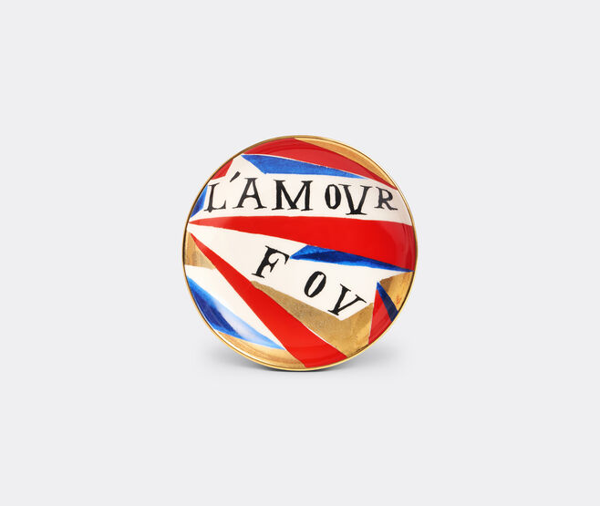 L'Objet 'L'Amour Fou' plate, white, blue and gold MULTICOLOUR LOBJ25RUA826MUL