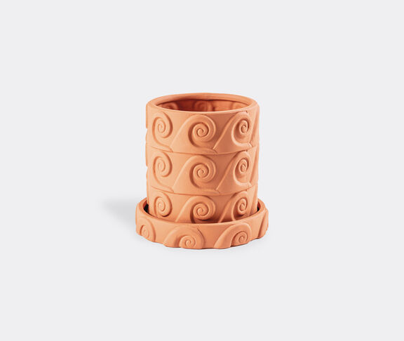 Seletti 'Magna Graecia, Onda' terracotta vase with saucer undefined ${masterID}