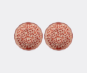 Les-Ottomans &#39;Peacock&#39; dessert plate, set of two RED OTTO21SET764RED