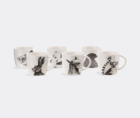 POLSPOTTEN 'Animals' mug, set of six WHITE POLS22MUG388WHI