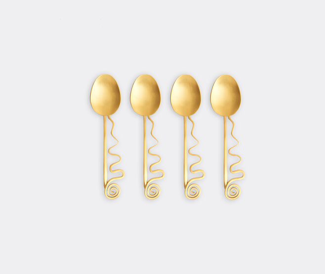 L'Objet 'Spirale' cocktail spoon, set of four, gold GOLD LOBJ25SPI045GOL