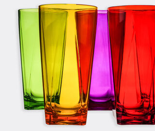 VESTA 'Tall' tumbler glass, set of six, multicolor MULTICOLOUR VEST25SET465MUL