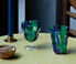 LSA International 'Folk' wine glass, set of two, black, blue and green multicolor LSAI23FOL570MUL