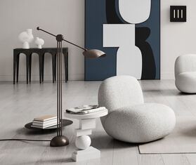 101 Copenhagen &#39;Toe&#39; lounge chair, flat, boucl&egrave; MULTICOLOUR COPH24TOE724WHI