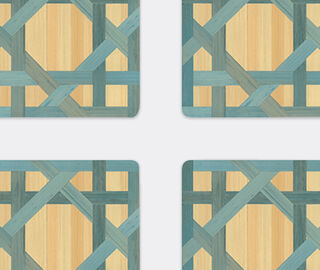 HestiaLiving 'Epoch' square coaster, set of four, ocean blue BLUE HELI25EPO566BLU